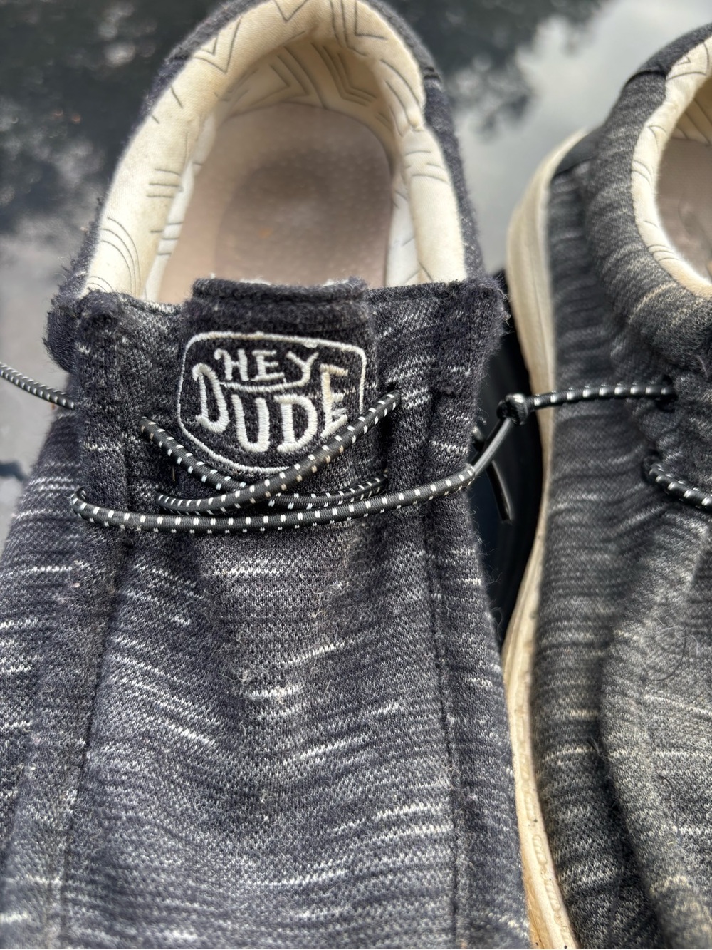 Hey Dude Charcoal Slip-On Canvas Loafers 6Y - Picture 3 of 7